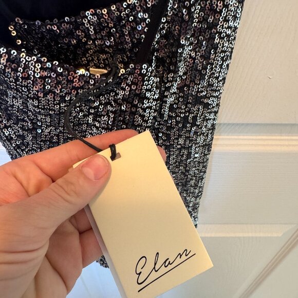 Elan Silver Sequin Blouse - NEVER WORN - Picture 4 of 5
